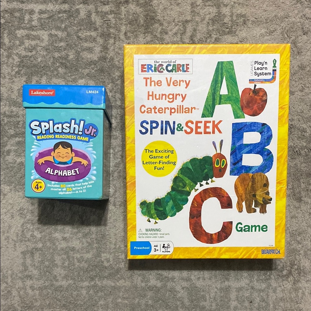 🔥4/20 2 ABC games. Very hungry caterpillar Spin & Seek ABC Game, & Splash